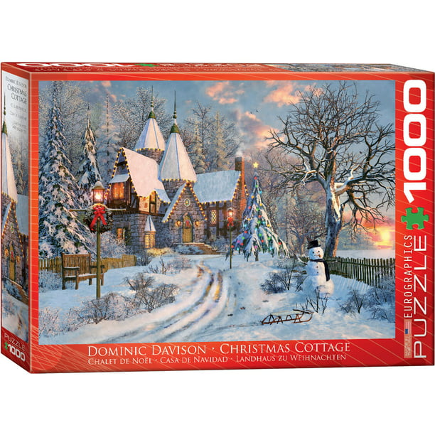 Thomas Kinkade Springbok Puzzle 1000 PC Village Christmas Cottage VIII for sale online